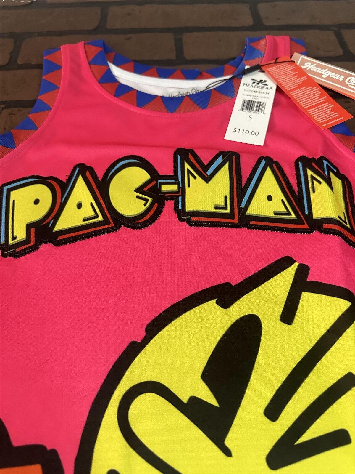 PAC MAN Pink Headgear Classics Basketball Jersey