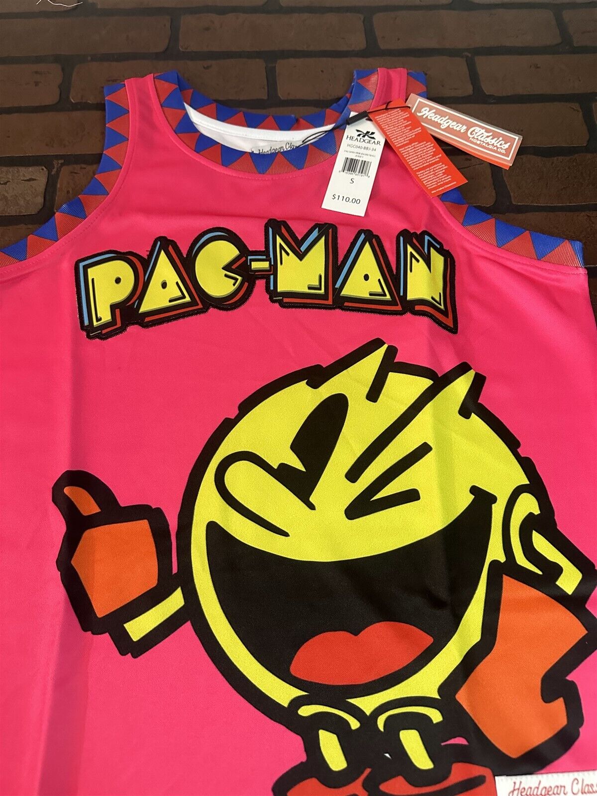 PAC MAN Pink Headgear Classics Basketball Jersey