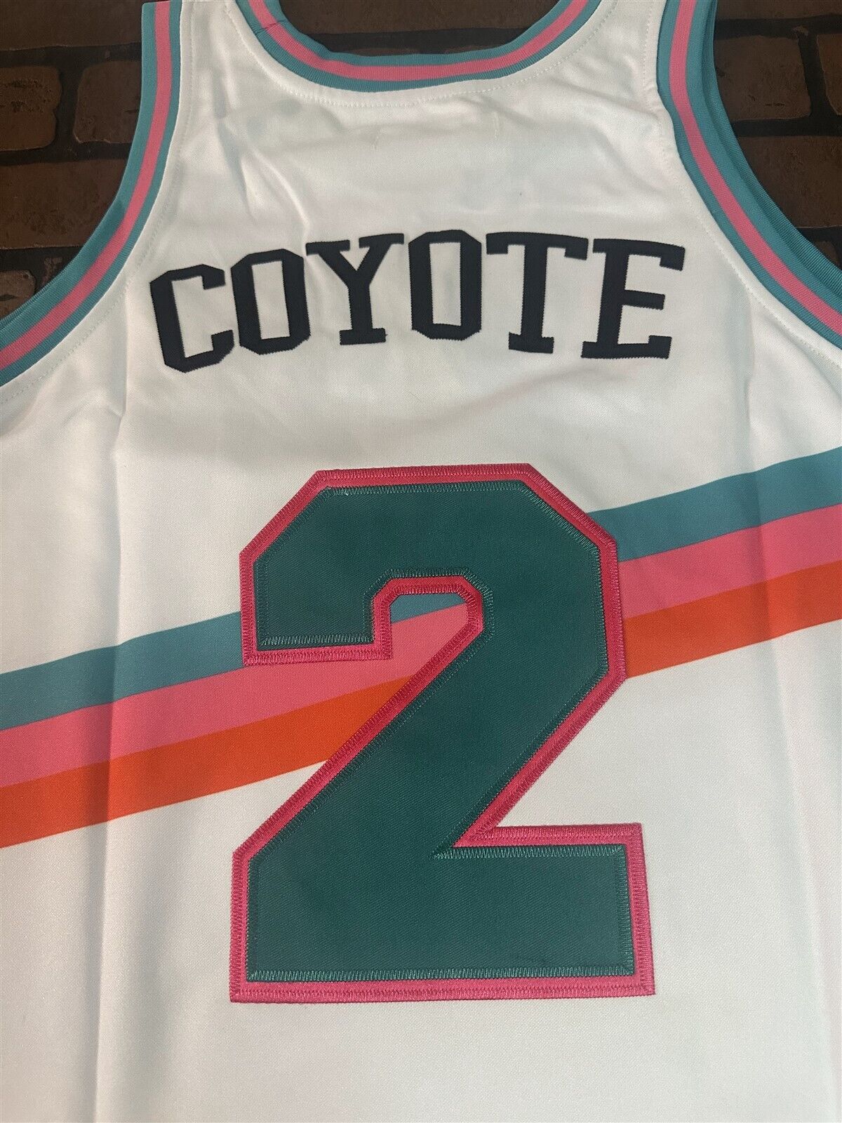 WILE E COYOTE/SAN ANTONIO White Headgear Classics Basketball Jersey