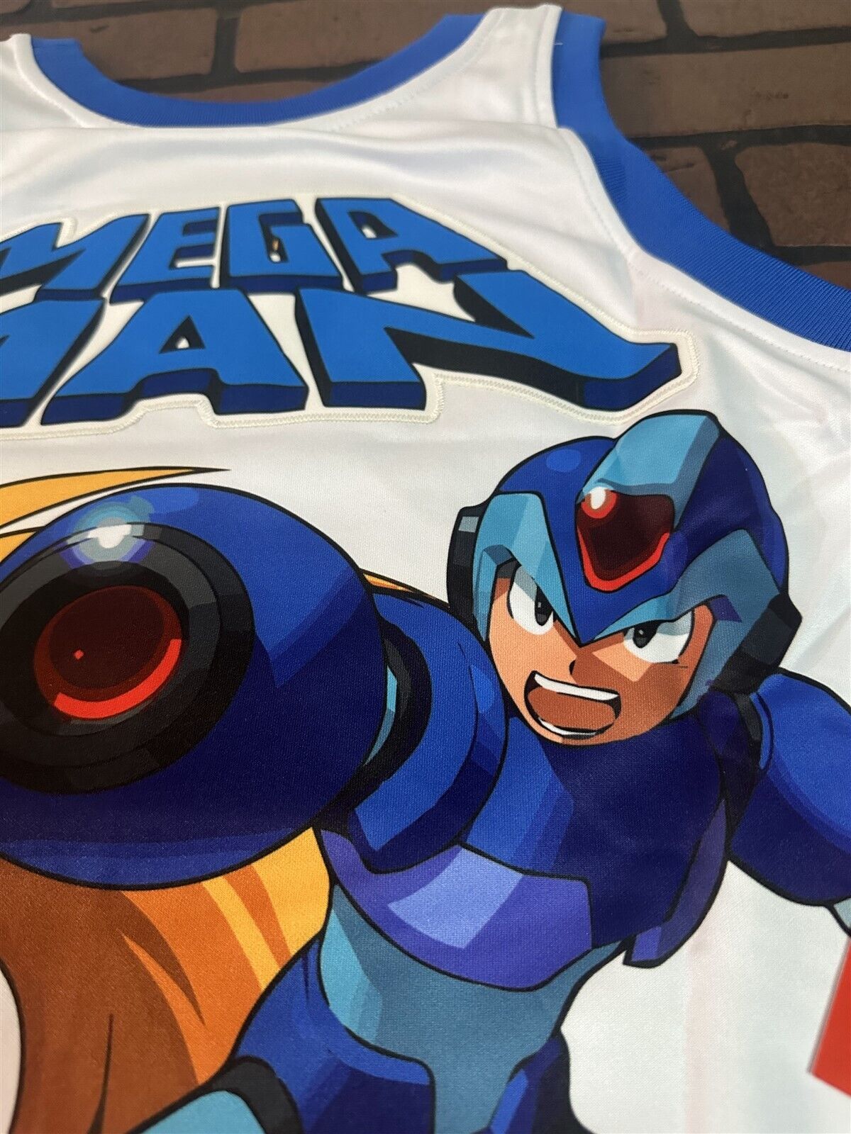 MEGA MAN Blue Headgear Classics Basketball Jersey