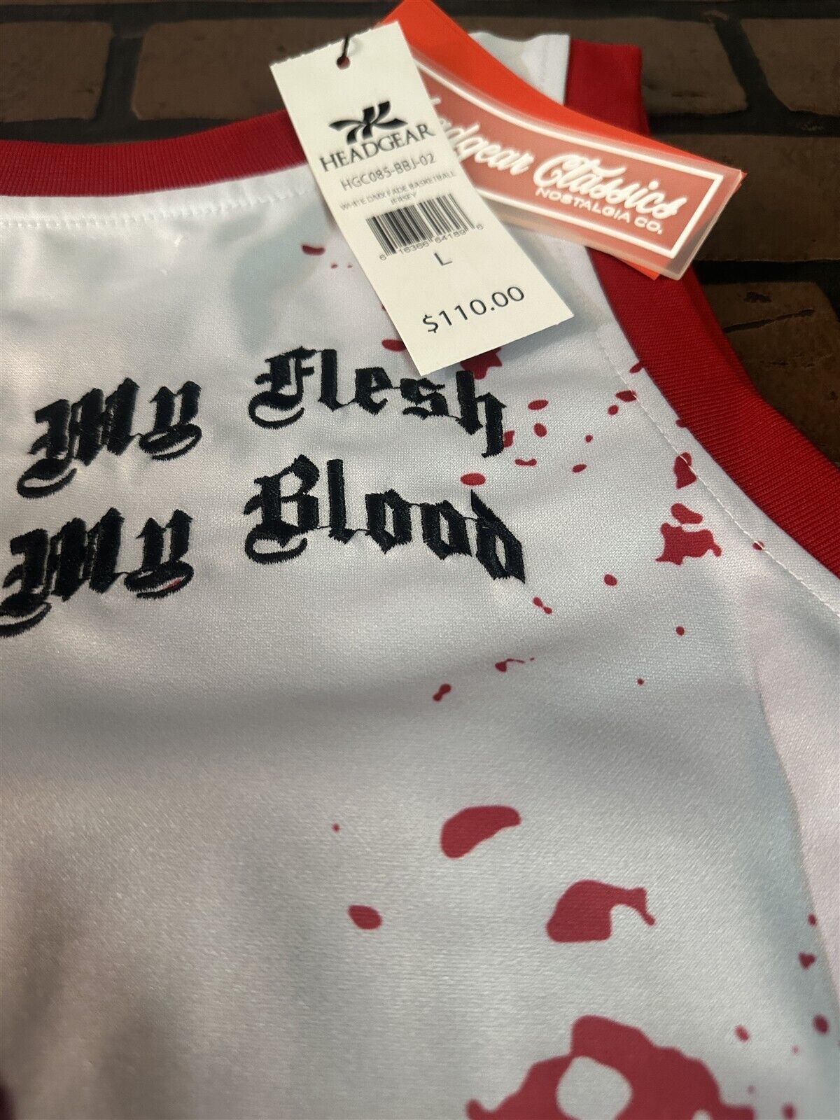 DMX -White Flesh of My Flesh Headgear Classics Basketball Jersey