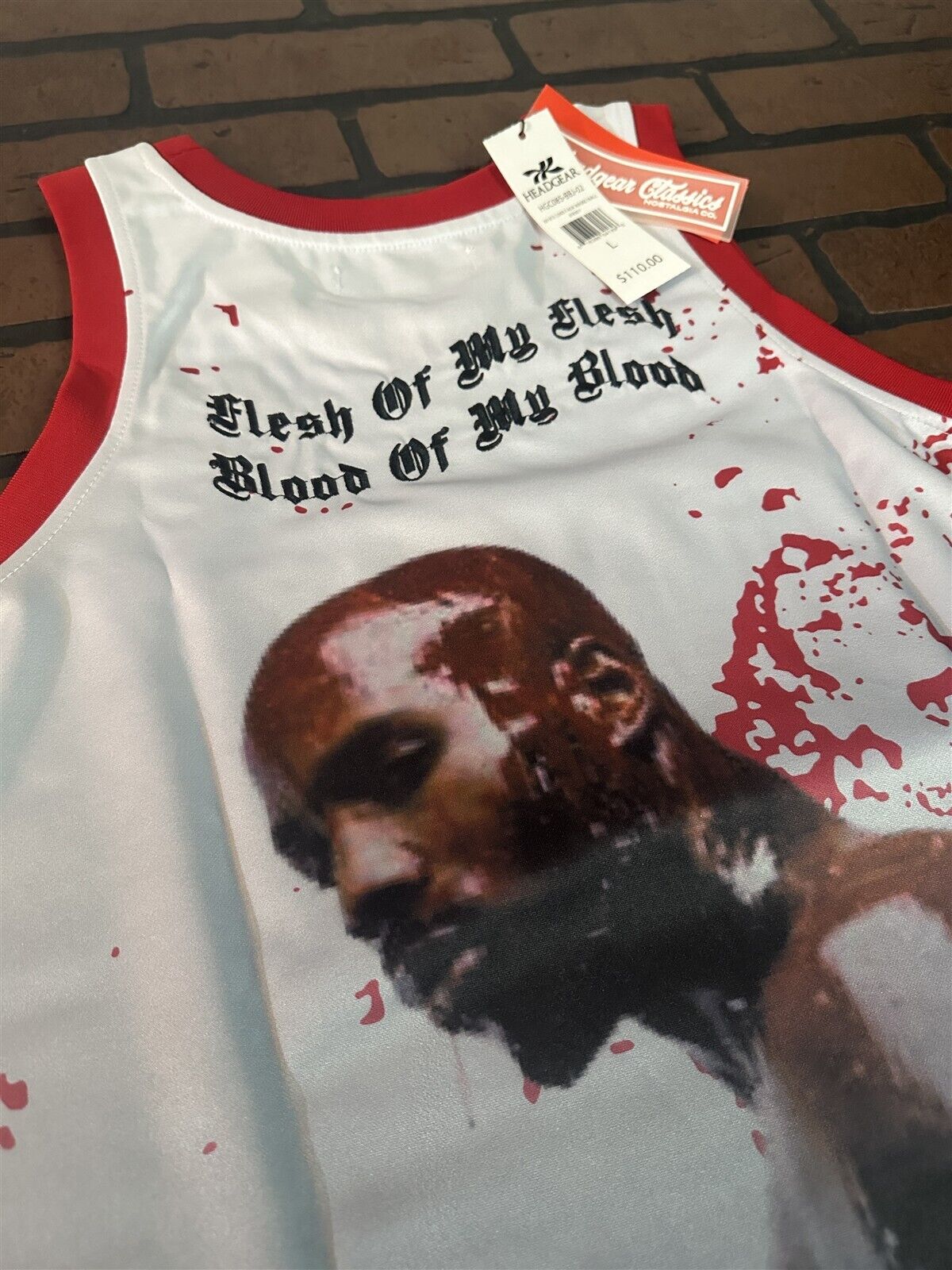 DMX -White Flesh of My Flesh Headgear Classics Basketball Jersey