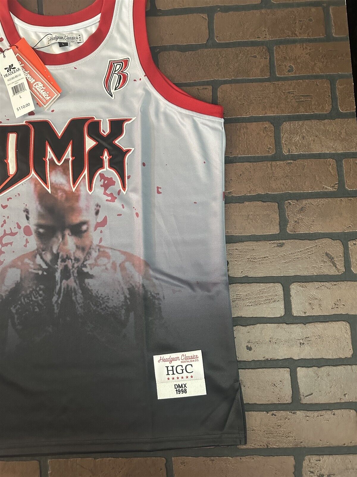 DMX -White Flesh of My Flesh Headgear Classics Basketball Jersey