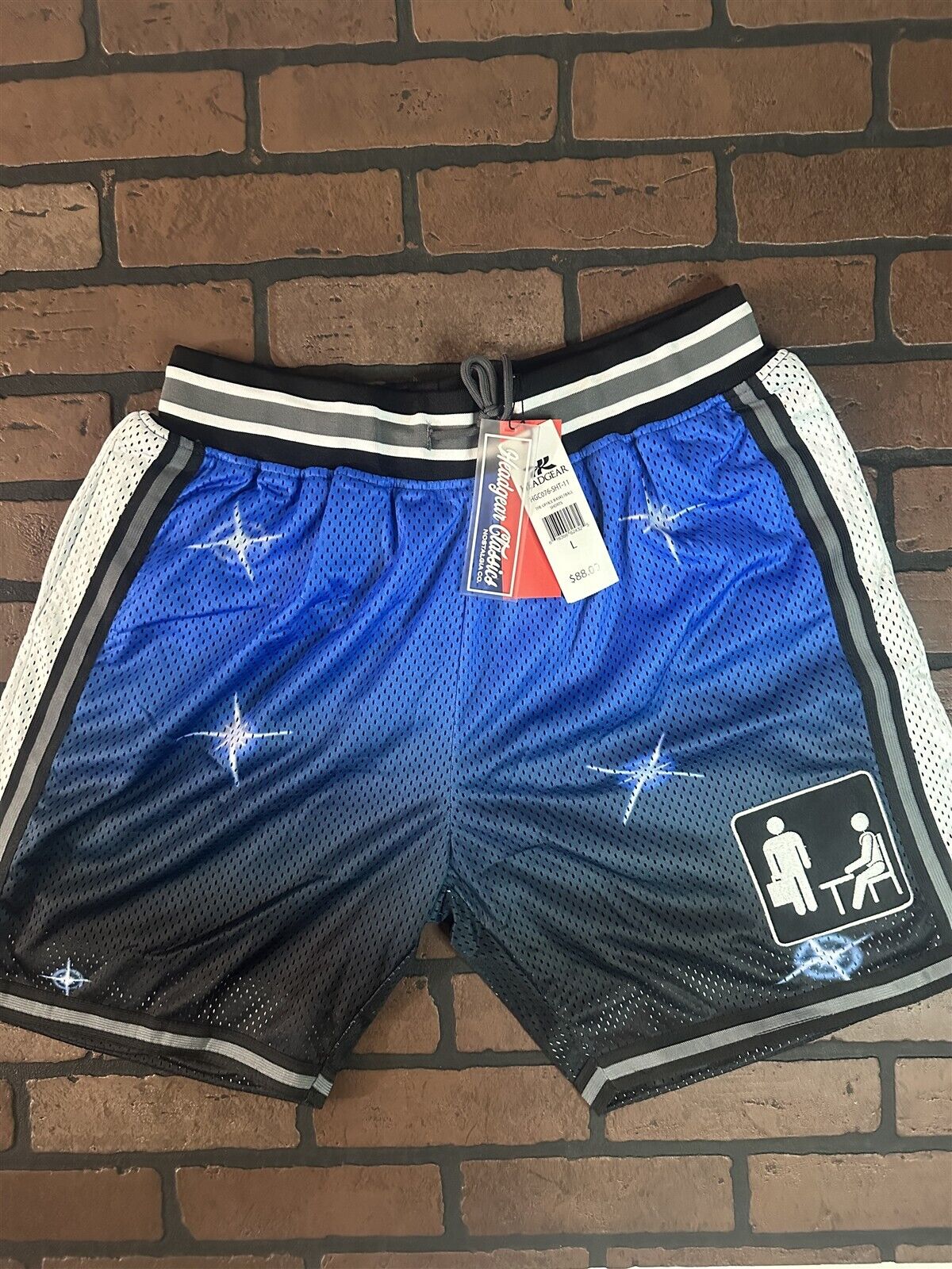 THE OFFICE Blue Headgear Classics Basketball Shorts