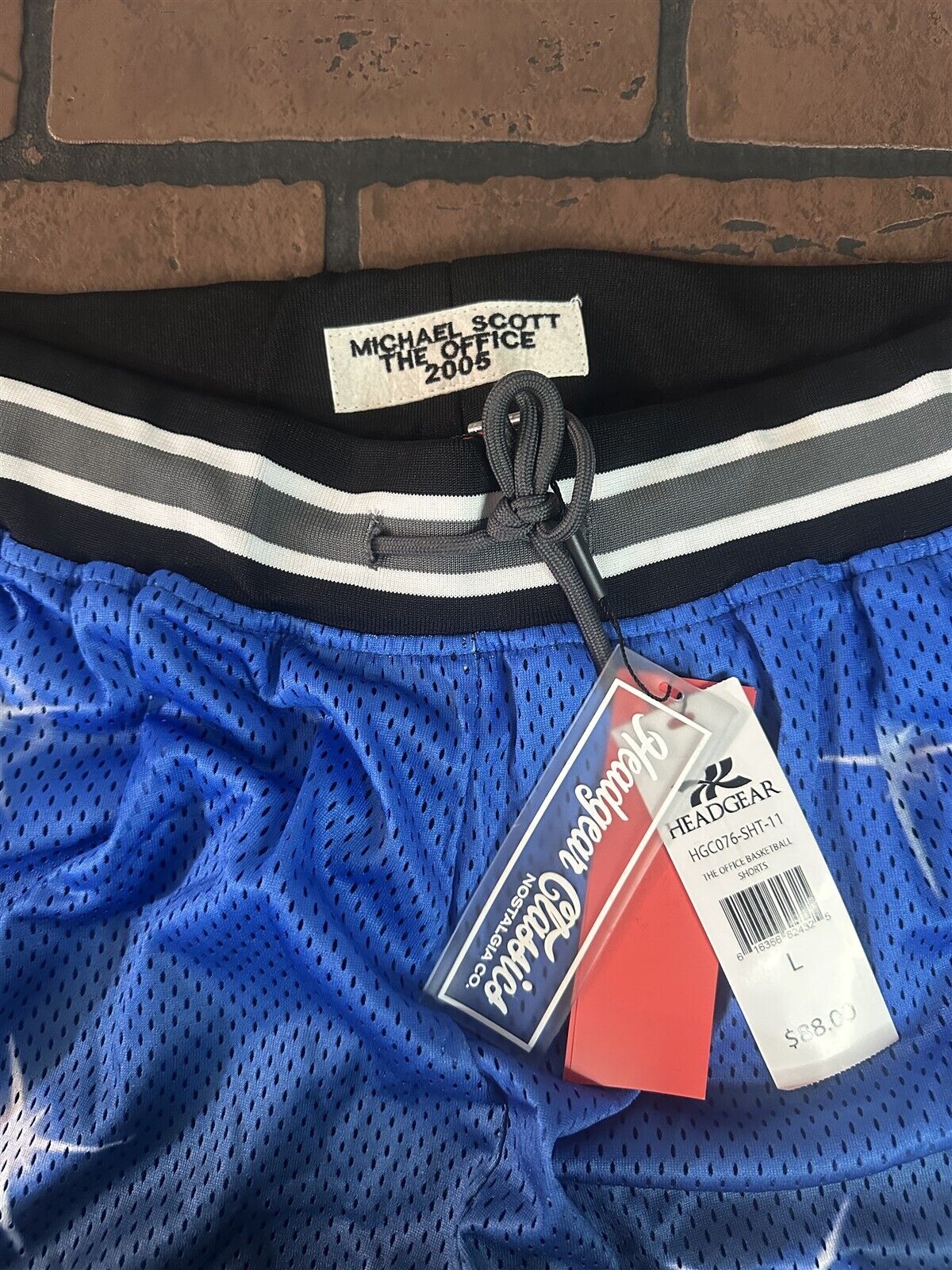 THE OFFICE Blue Headgear Classics Basketball Shorts