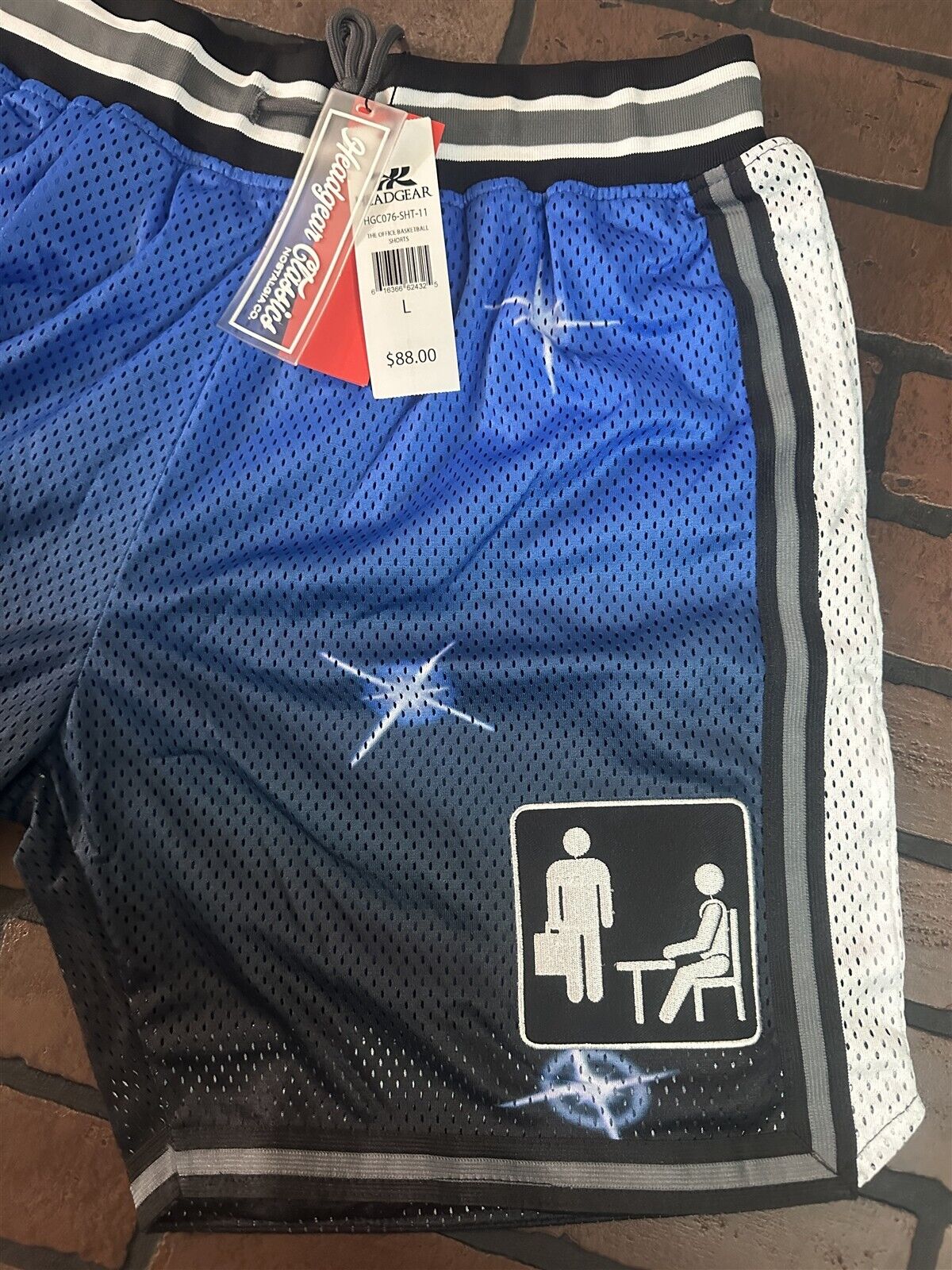 THE OFFICE Blue Headgear Classics Basketball Shorts