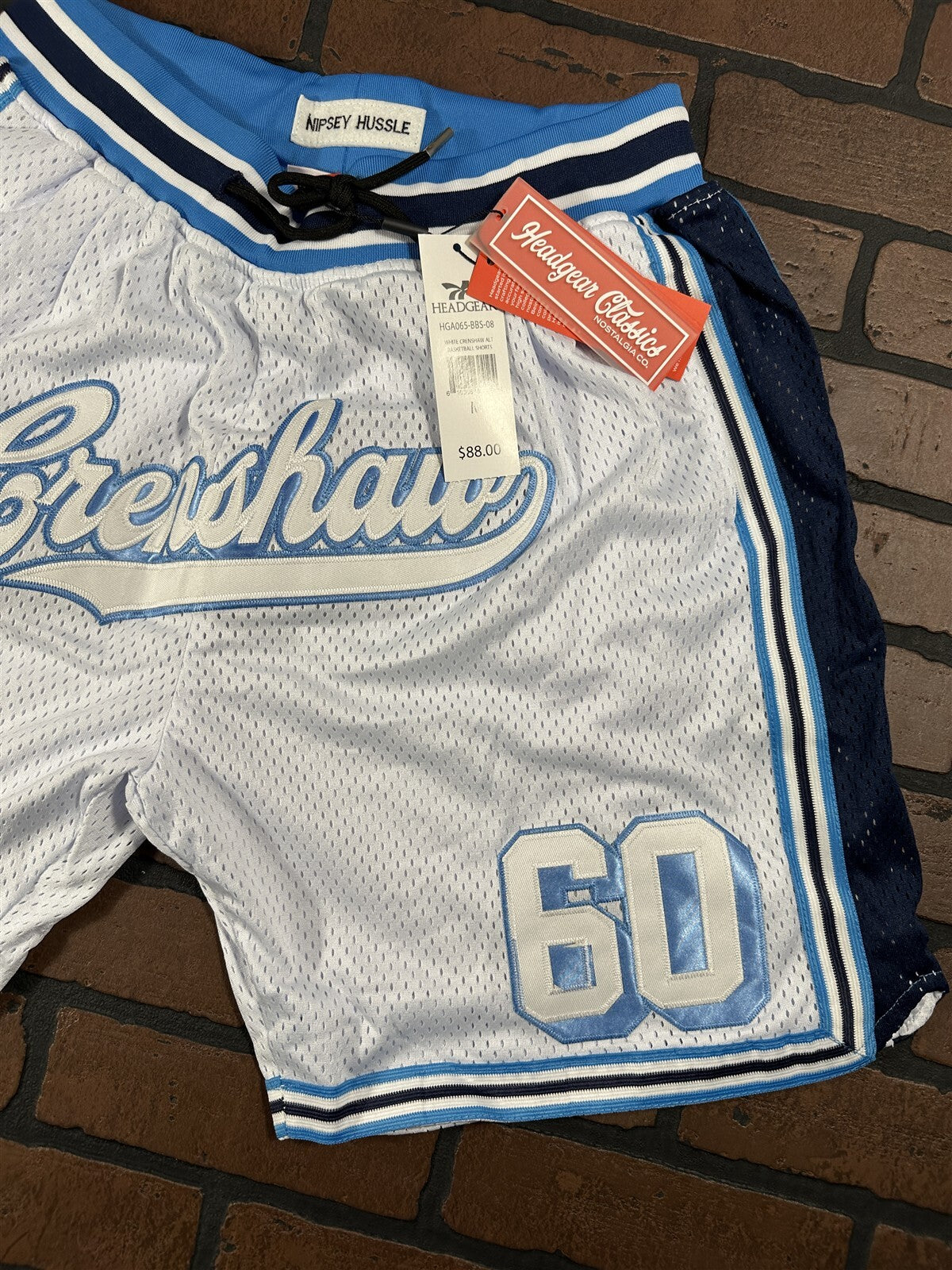 CRENSHAW #60 Headgear Classics White Basketball Shorts