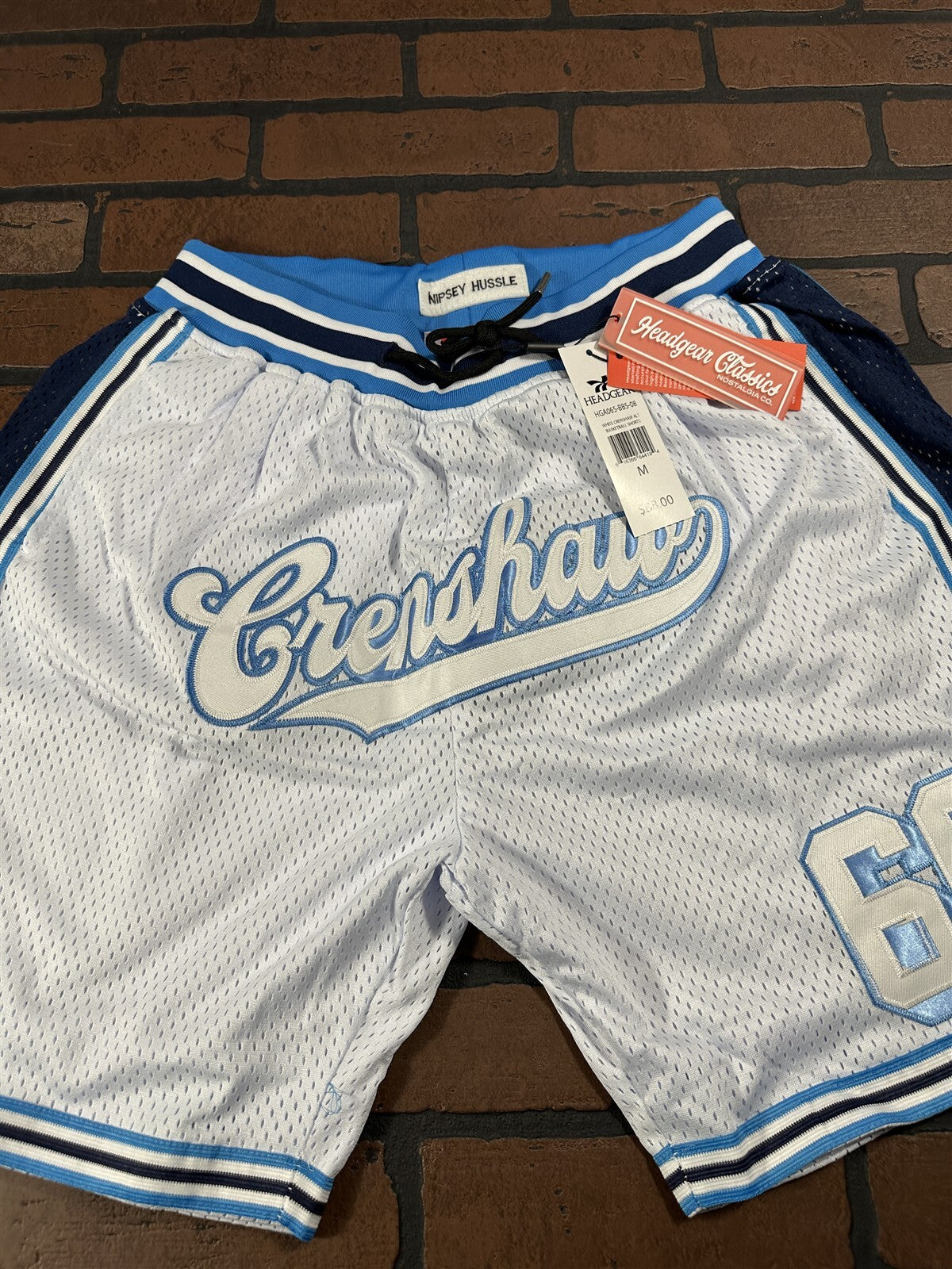 CRENSHAW #60 Headgear Classics White Basketball Shorts