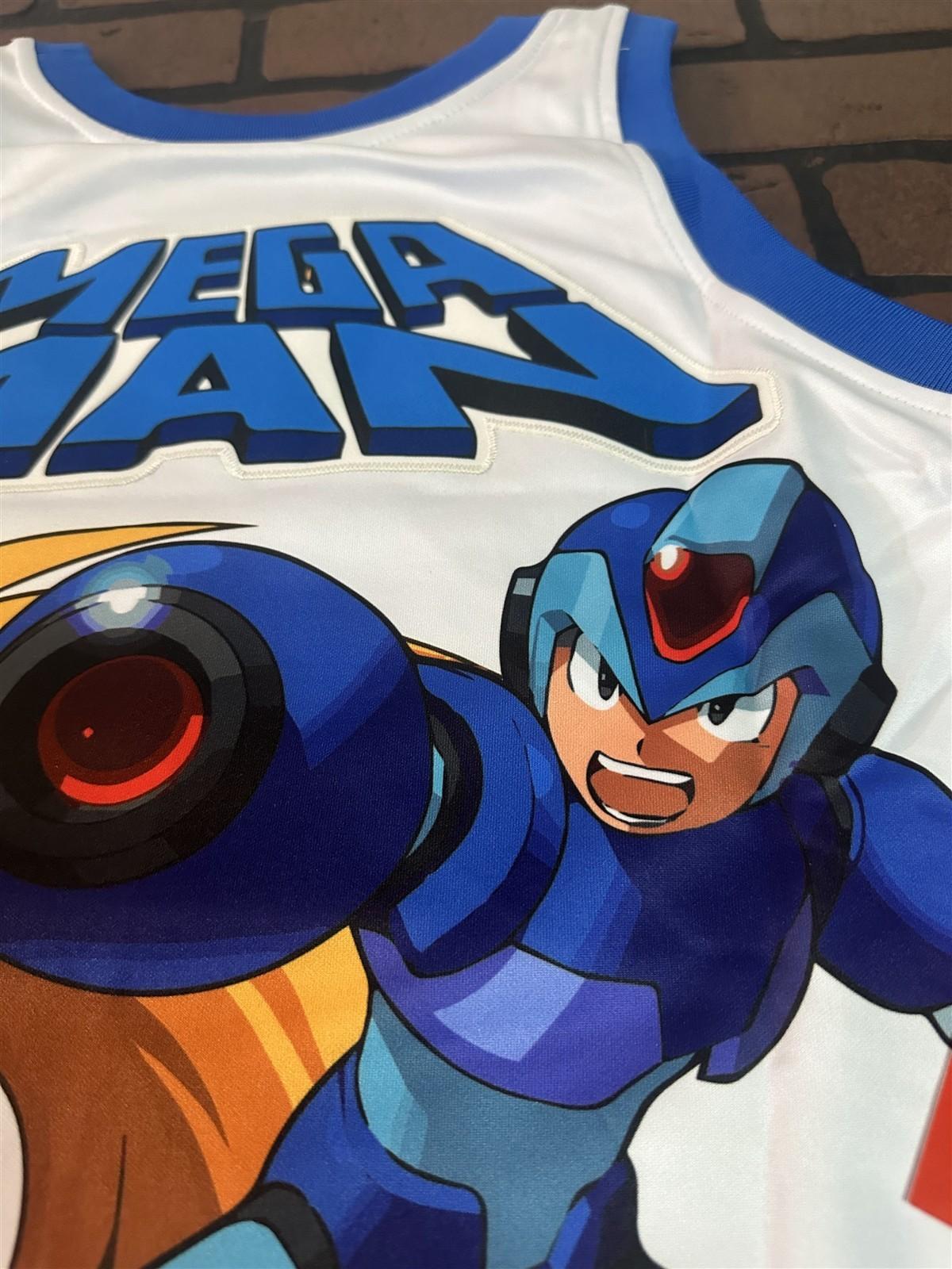 MEGA MAN White Headgear Classics Basketball Jersey