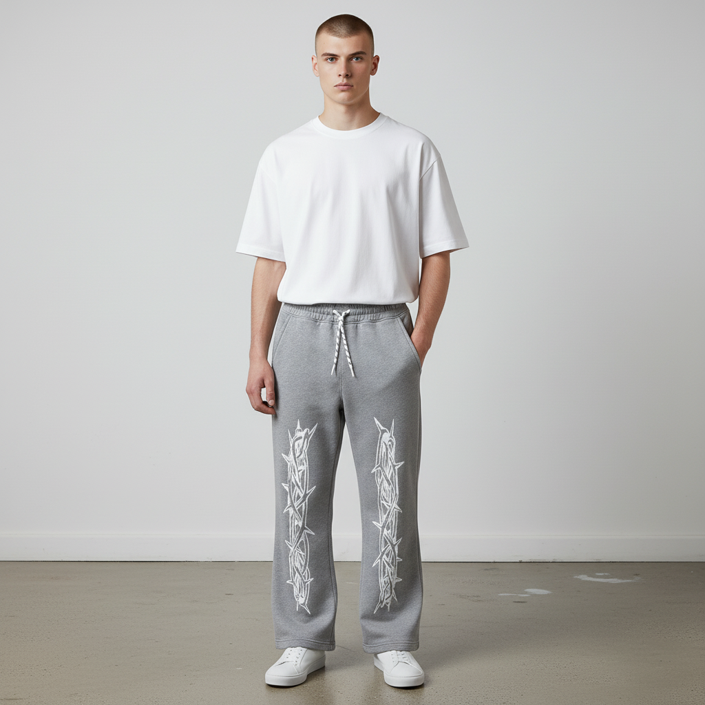 Gray Barbed Wire Sweatpants