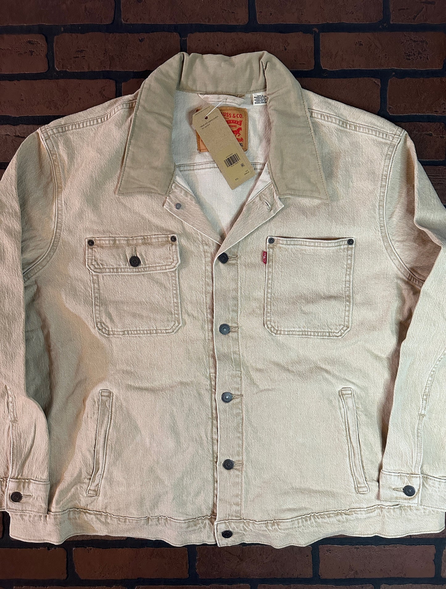 Levi's Beige Denim Jacket with Corduroy Collar