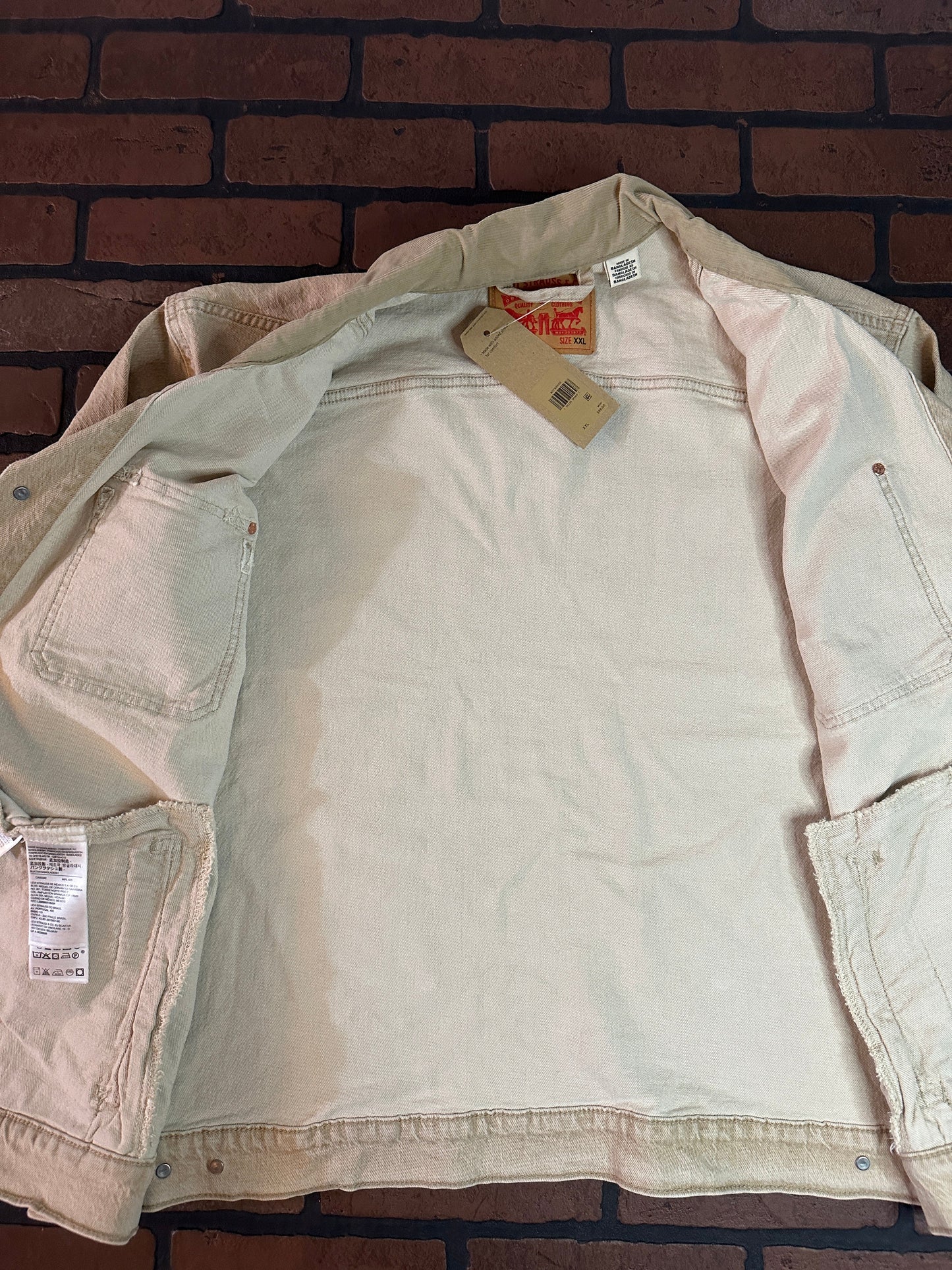 Levi's Beige Denim Jacket with Corduroy Collar