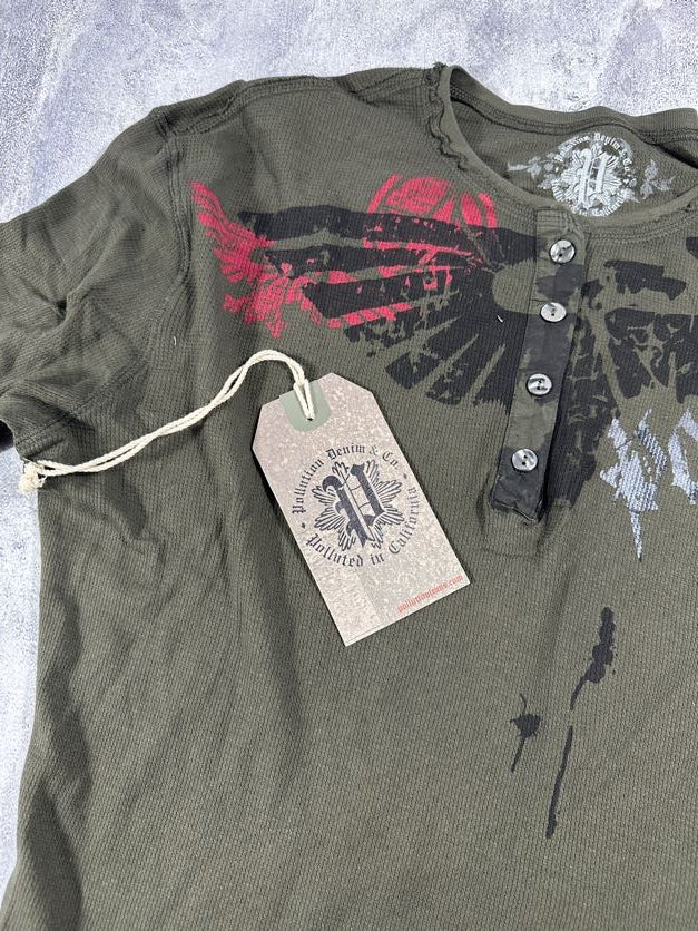 Pollution Green Y2K Thermal Long Sleeve Shirt