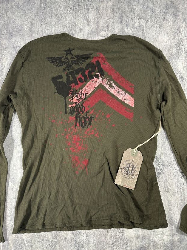 Pollution Green Y2K Thermal Long Sleeve Shirt