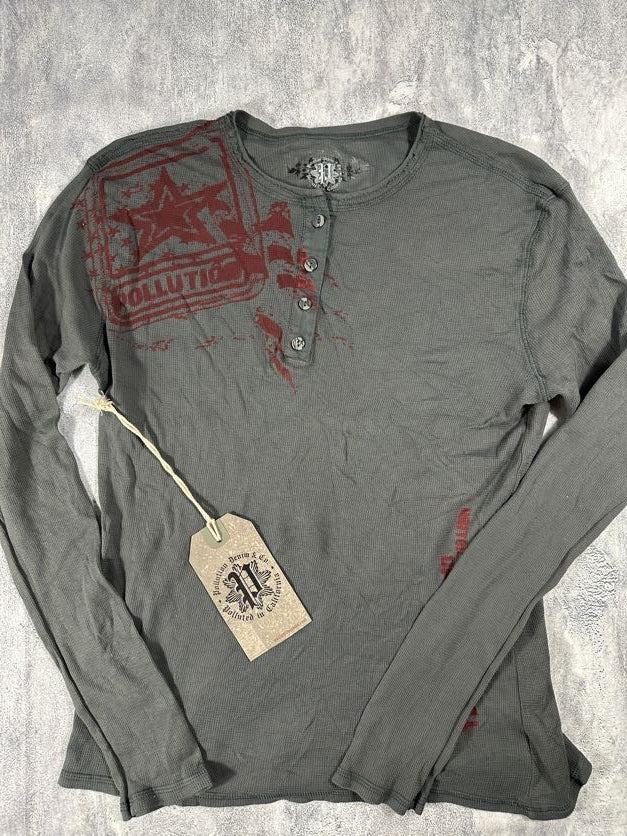 Pollution Dark Grey Thermal Long Sleeve Shirt