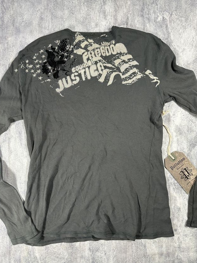 Pollution Dark Grey Thermal Long Sleeve Shirt