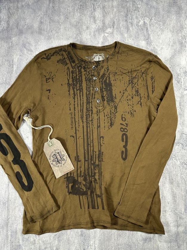 Pollution Brown Y2K Thermal Long Sleeve Shirt
