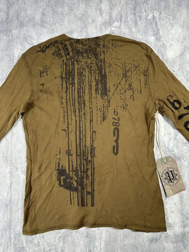Pollution Brown Y2K Thermal Long Sleeve Shirt