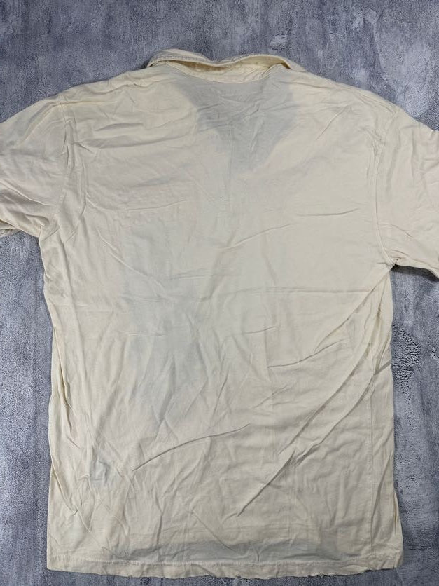 Pollution White Y2K Collared Shirt