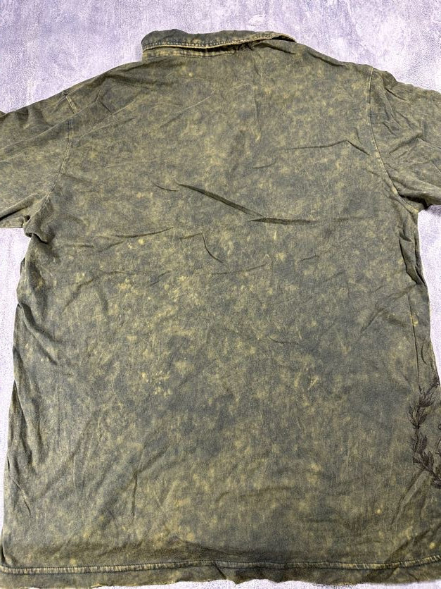 Pollution Green Collared Y2K Shirt