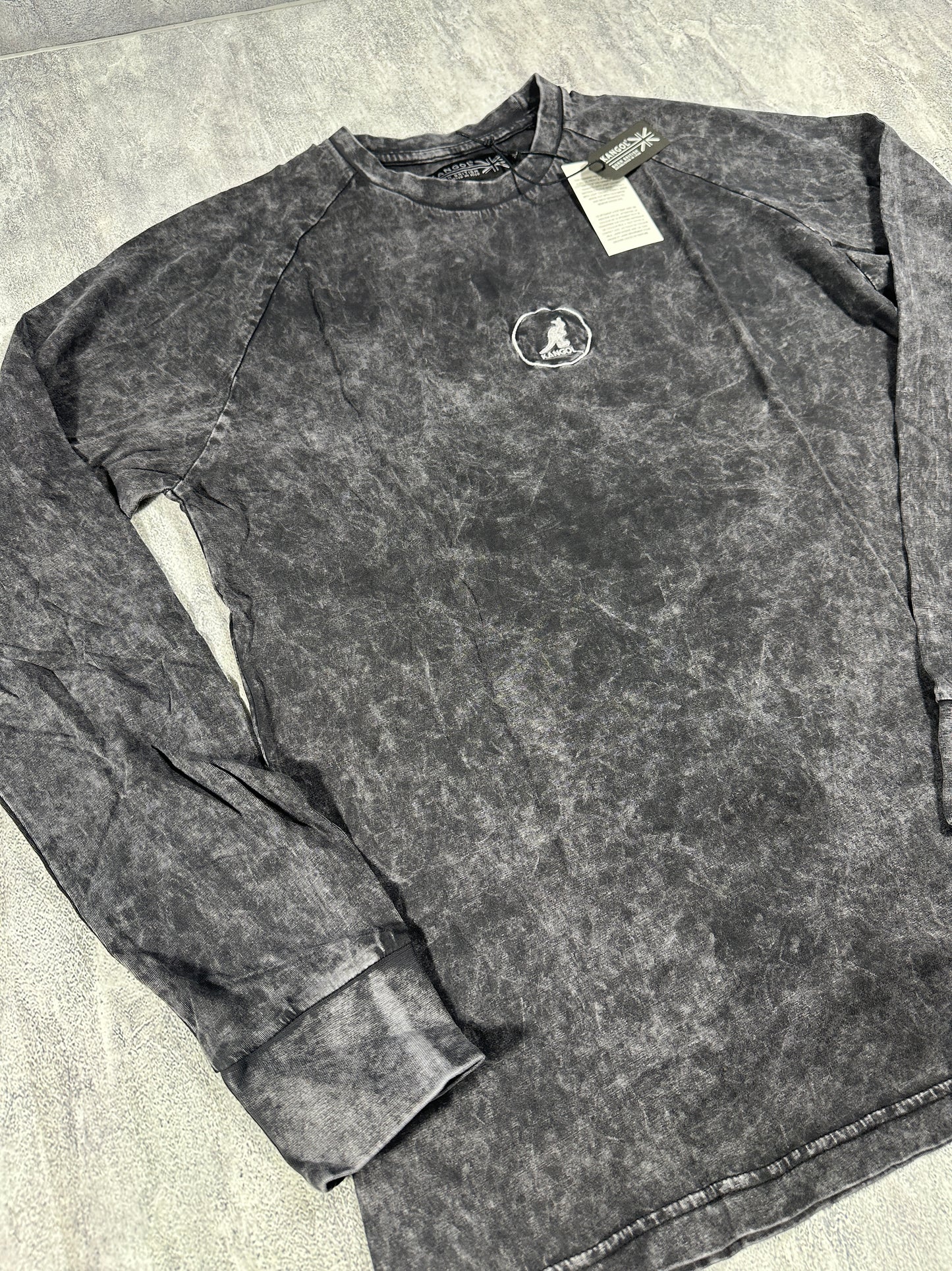 Kangol Dark Acid Wash Long Sleeve Shirt