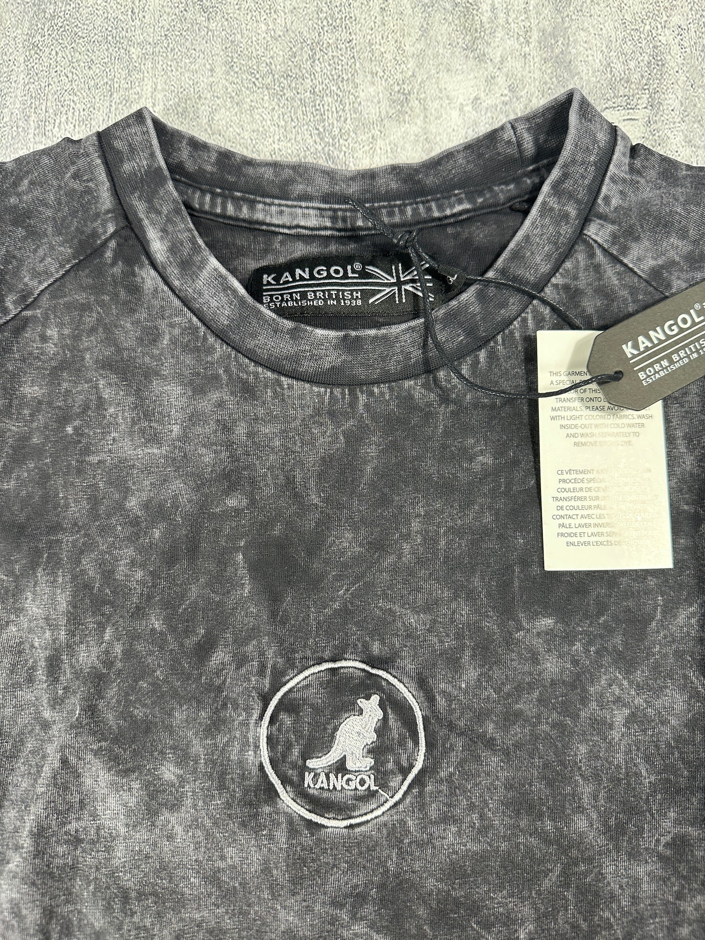 Kangol Dark Acid Wash Long Sleeve Shirt