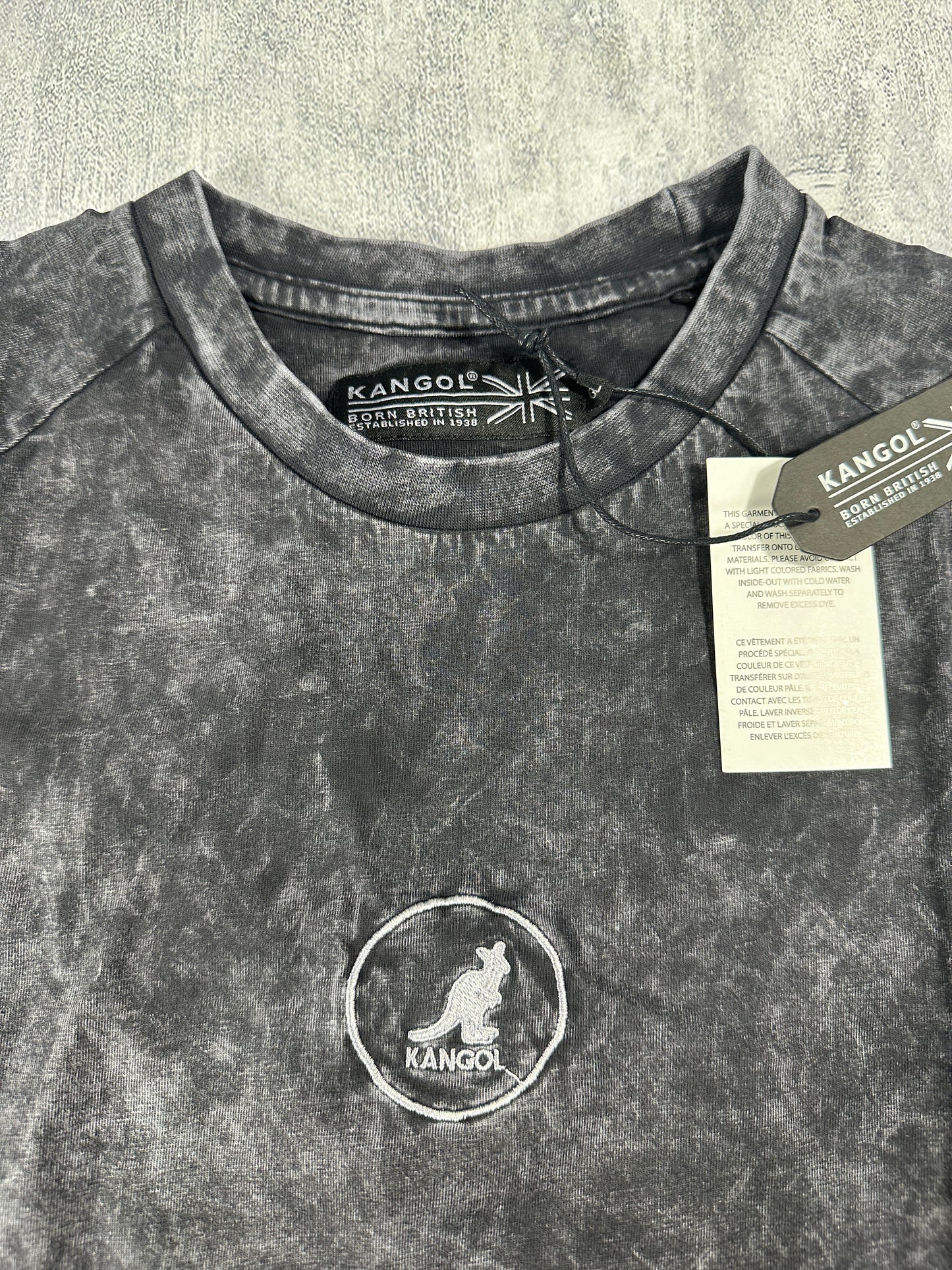 Kangol Dark Acid Wash Long Sleeve Shirt