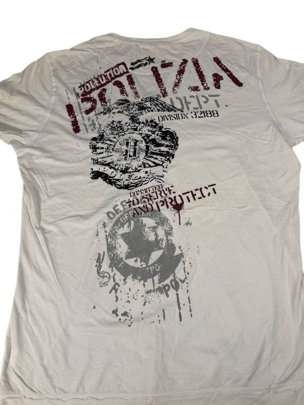 Pollution White Grunge V-Neck