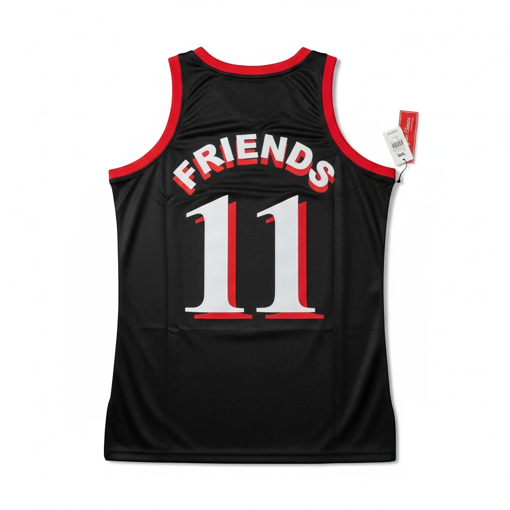 Throwback Rack Stranger Things Ghostbusters basketball jersey in black with red trim and number 11 on the back