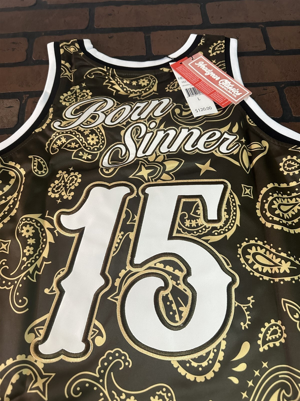 J Cole | Dreamville Born Sinner Brown Headgear Classics Basketball Jersey