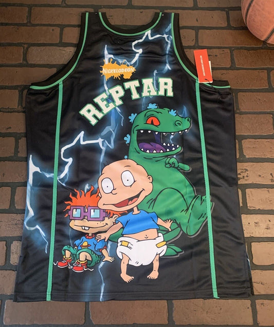 RUGRATS REPTAR BLACK/BLUE Headgear Classics Basketball Jersey
