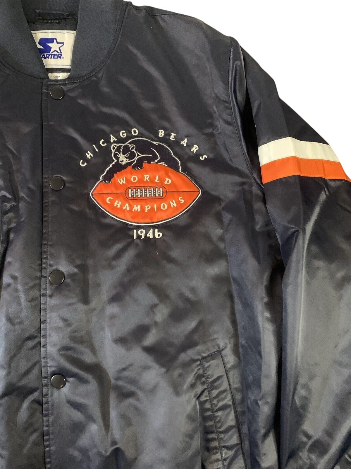 1946 CHICAGO Bears World Champions Embroidered Starter Retro Jacket~Never Worn~L