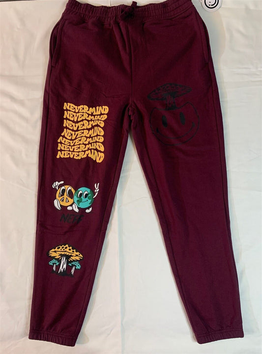 Neff Burgundy Mushroom Sweatpants