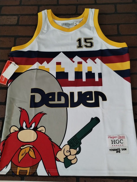 YOSEMITE SAM / DENVER White Headgear Classics Basketball Jersey