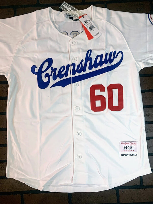 NIPSEY HUSSLE CRENSHAW Victory Lap White Headgear Classics Baseball Jersey