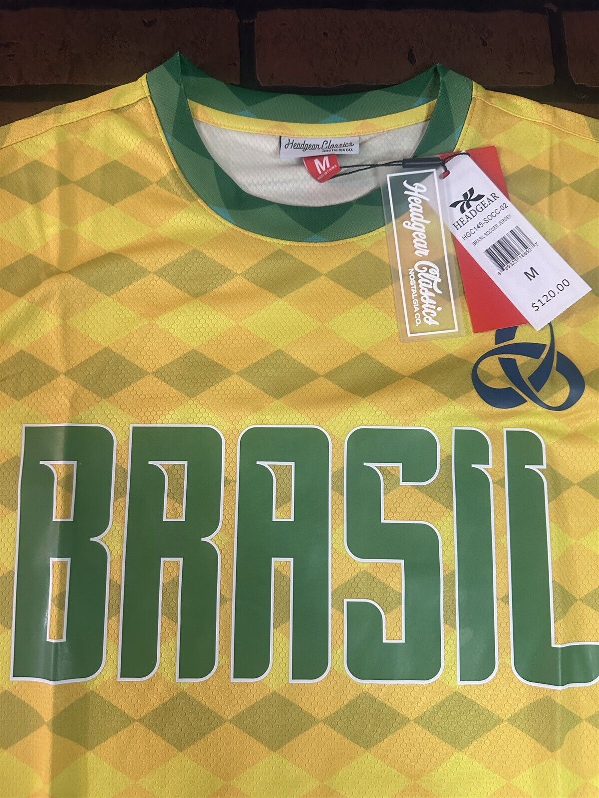 BRAZIL 1990 World Cup National Team Headgear Classics Soccer Jersey