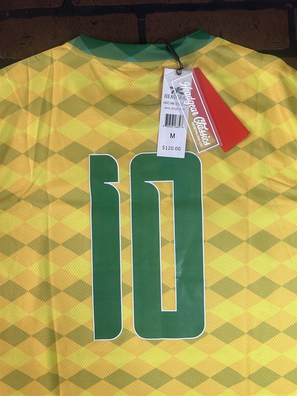 BRAZIL 1990 World Cup National Team Headgear Classics Soccer Jersey