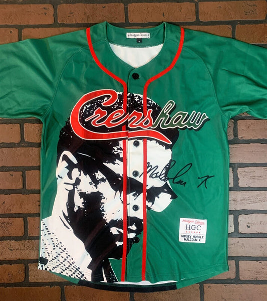 CRENSHAW / MALCOLM X Green Headgear Classics Baseball Jersey