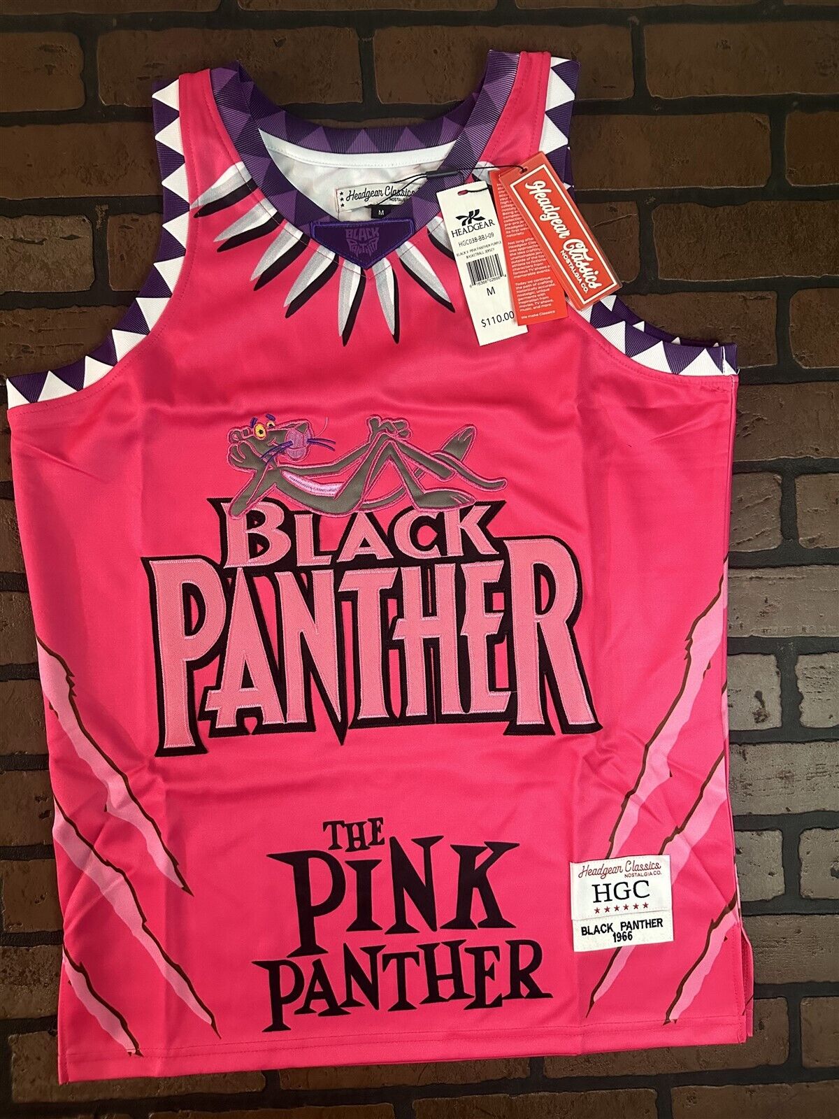 BLACK/PINK PANTHER - T'Challa Headgear Classics Basketball Jersey