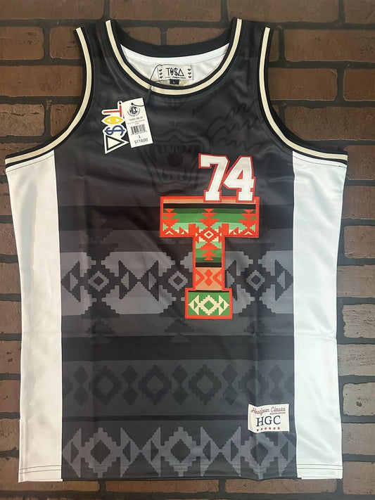 TRIBAL TISA Black Headgear Classics Basketball Jersey