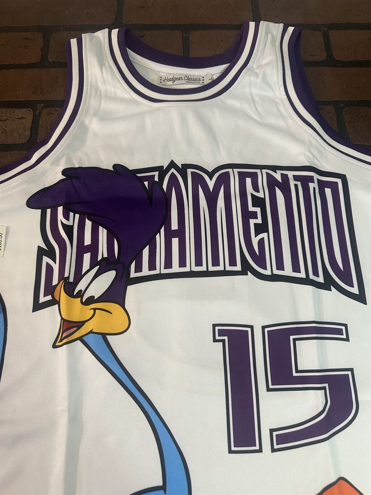 ROADRUNNER / SACRAMENTO White Headgear Classics Basketball Jersey
