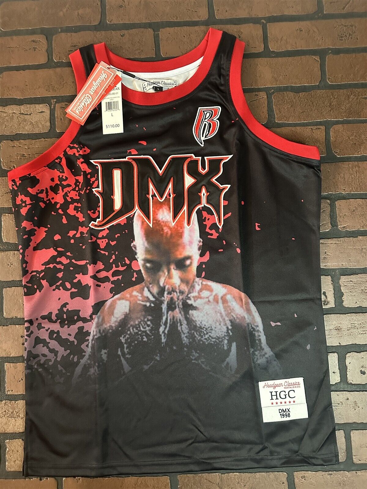 DMX - Black Flesh of My Flesh Headgear Classics Basketball Jersey