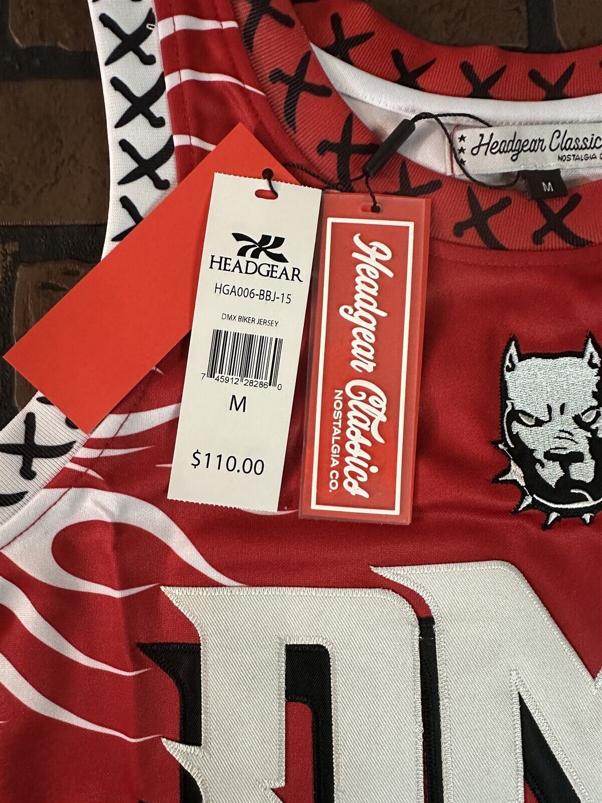 DMX-Red Dark Man X Headgear Classics Basketball Jersey