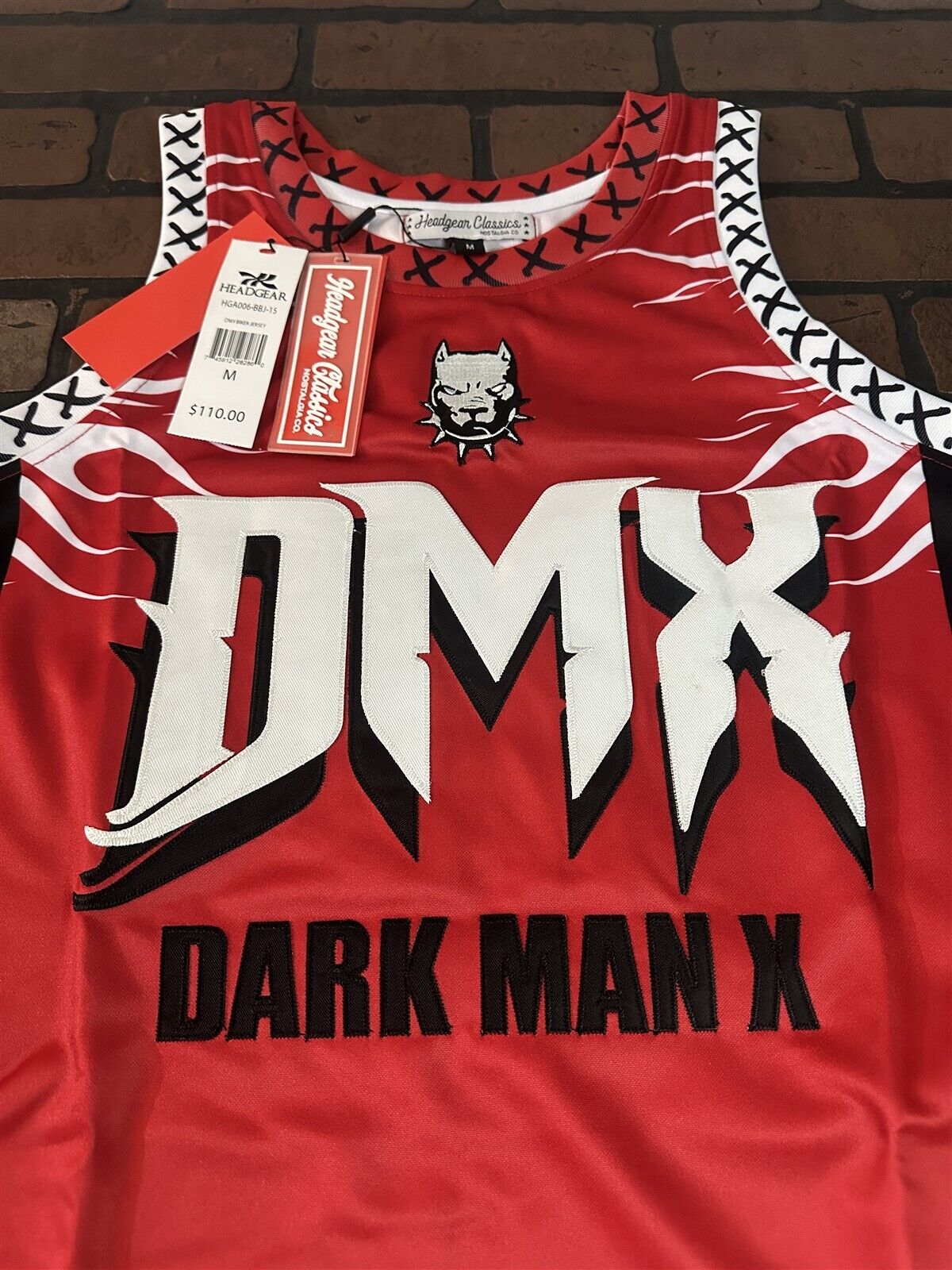 DMX-Red Dark Man X Headgear Classics Basketball Jersey