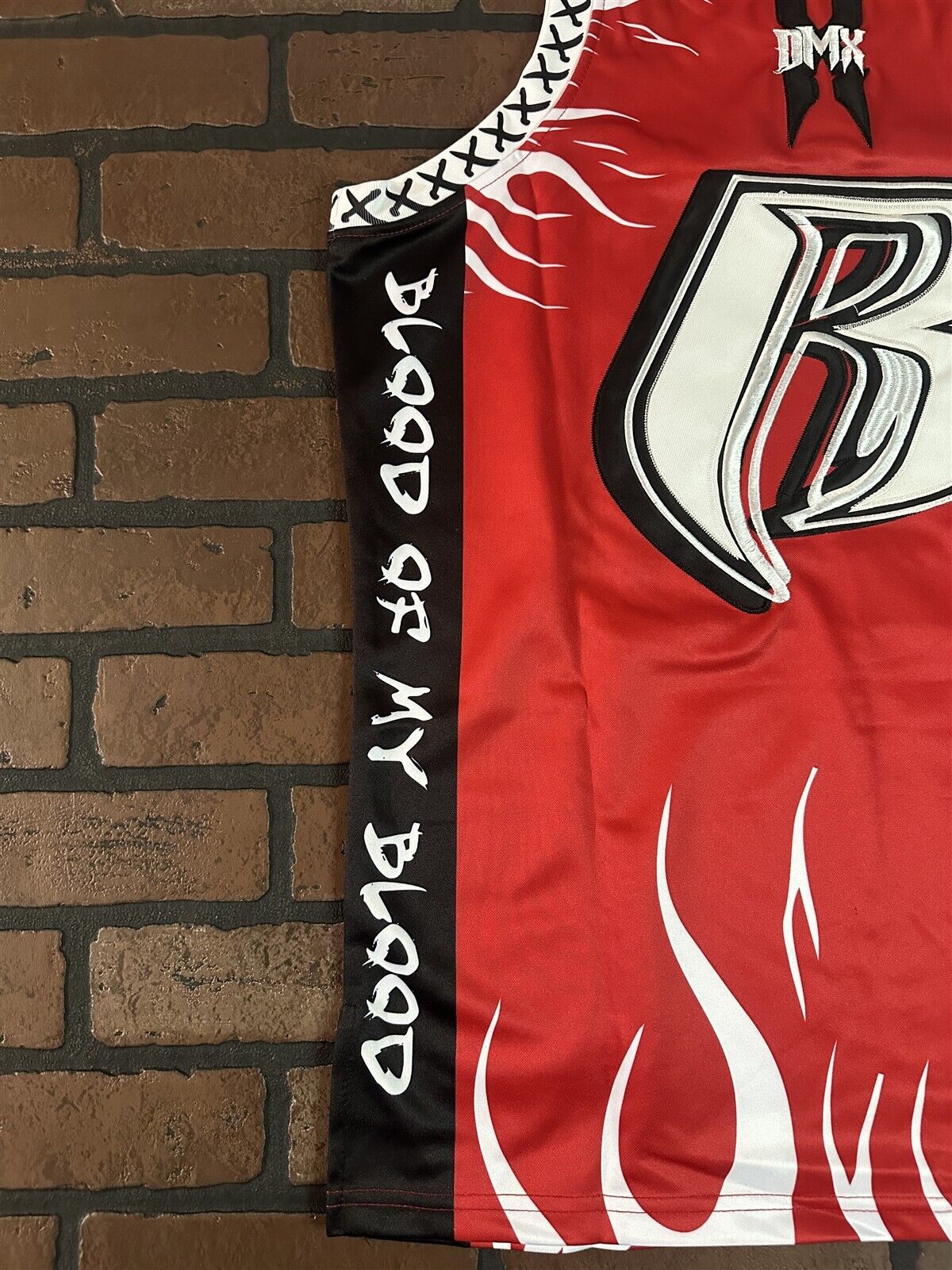 DMX-Red Dark Man X Headgear Classics Basketball Jersey