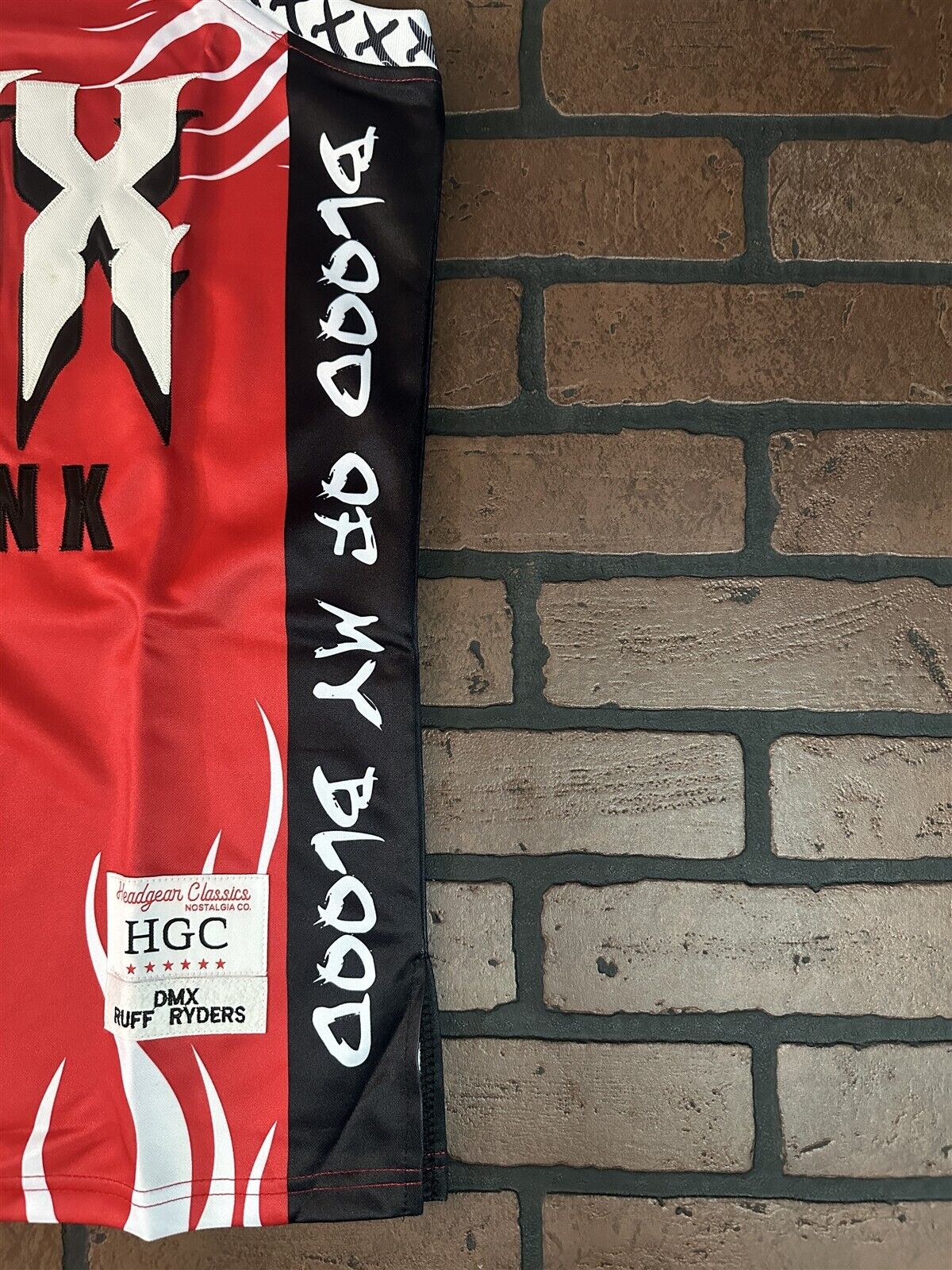DMX-Red Dark Man X Headgear Classics Basketball Jersey