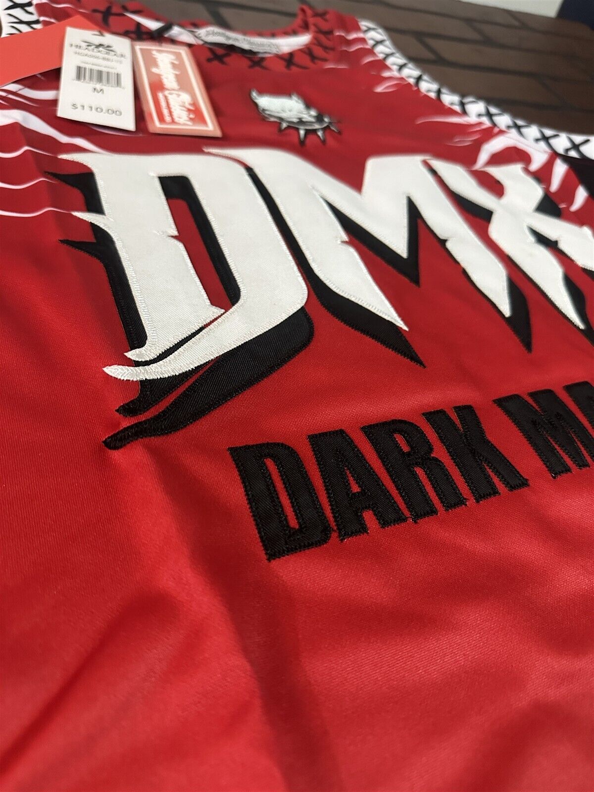 DMX-Red Dark Man X Headgear Classics Basketball Jersey