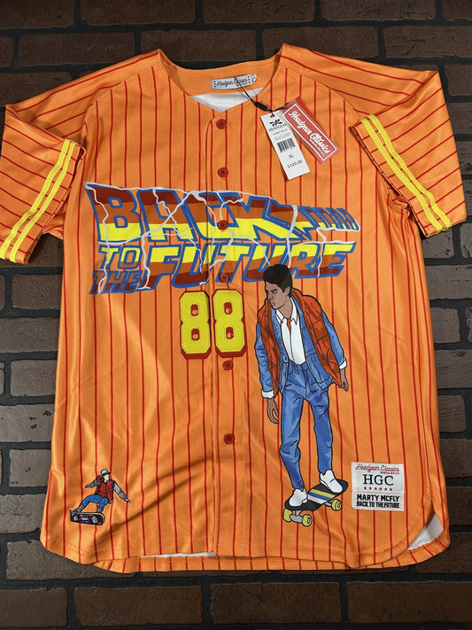 BACK TO THE FUTURE Headgear Classics Orange Baseball Jersey
