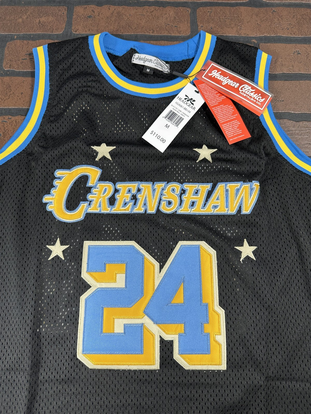 CRENSHAW Bryant #24 Headgear Classics Black Basketball Jersey