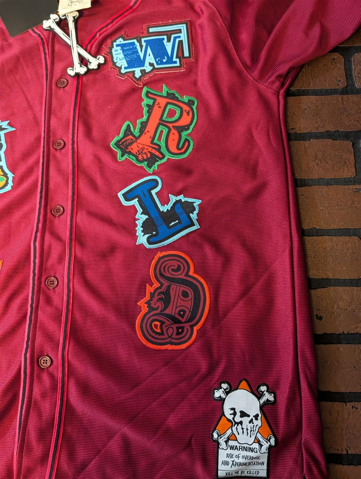 JUICE WRLD Brand X Fighting Demons Maroon Baseball Jersey